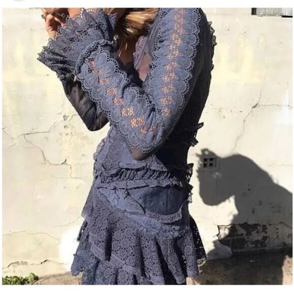 NWT Zimmerman runway indigo color mini dress, S - Picture 5 of 16